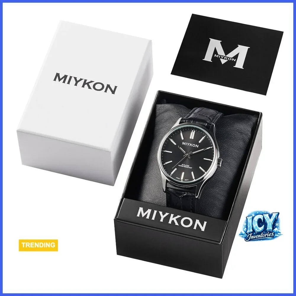 Ultra-Thin Analog Minimalist Dress Watch with Genuine Leather Strap